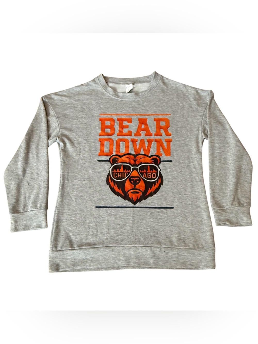 Chicago Bears Bear Down Sweatshirt Adult Small Gray NFL Digiprint Apparel